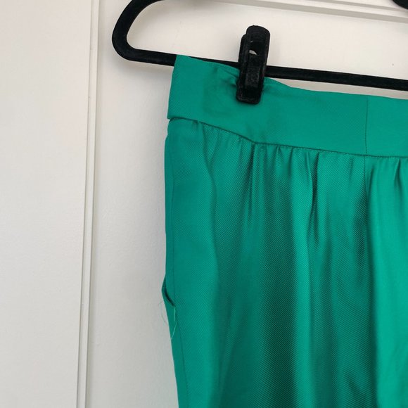 M By Missoni Dress Pants Green Silk Built-in D-Belt Straight Cut Trousers - Picture 13 of 13